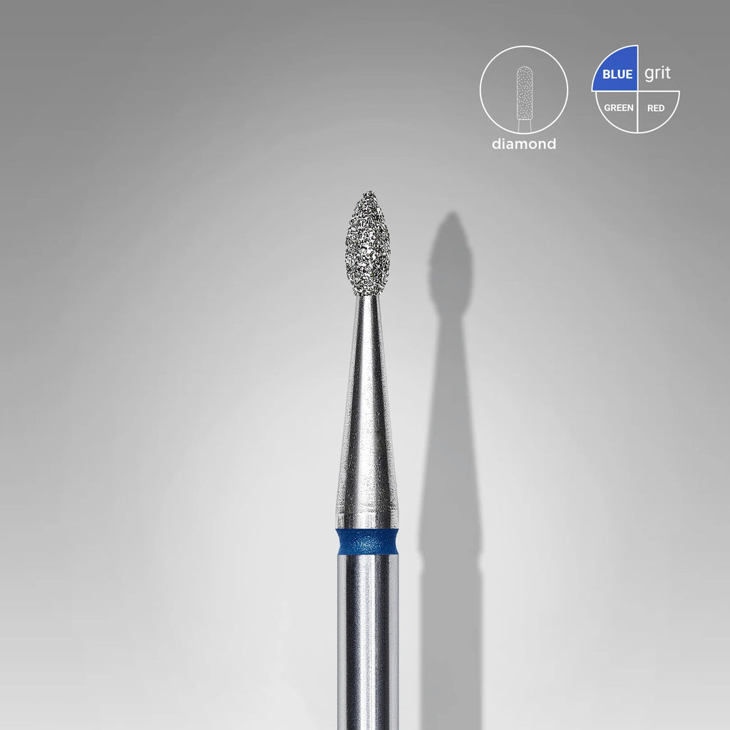 Fraise diamantée « Goutte » bleue, diamètre 1,6 mm, partie active 4 mm
