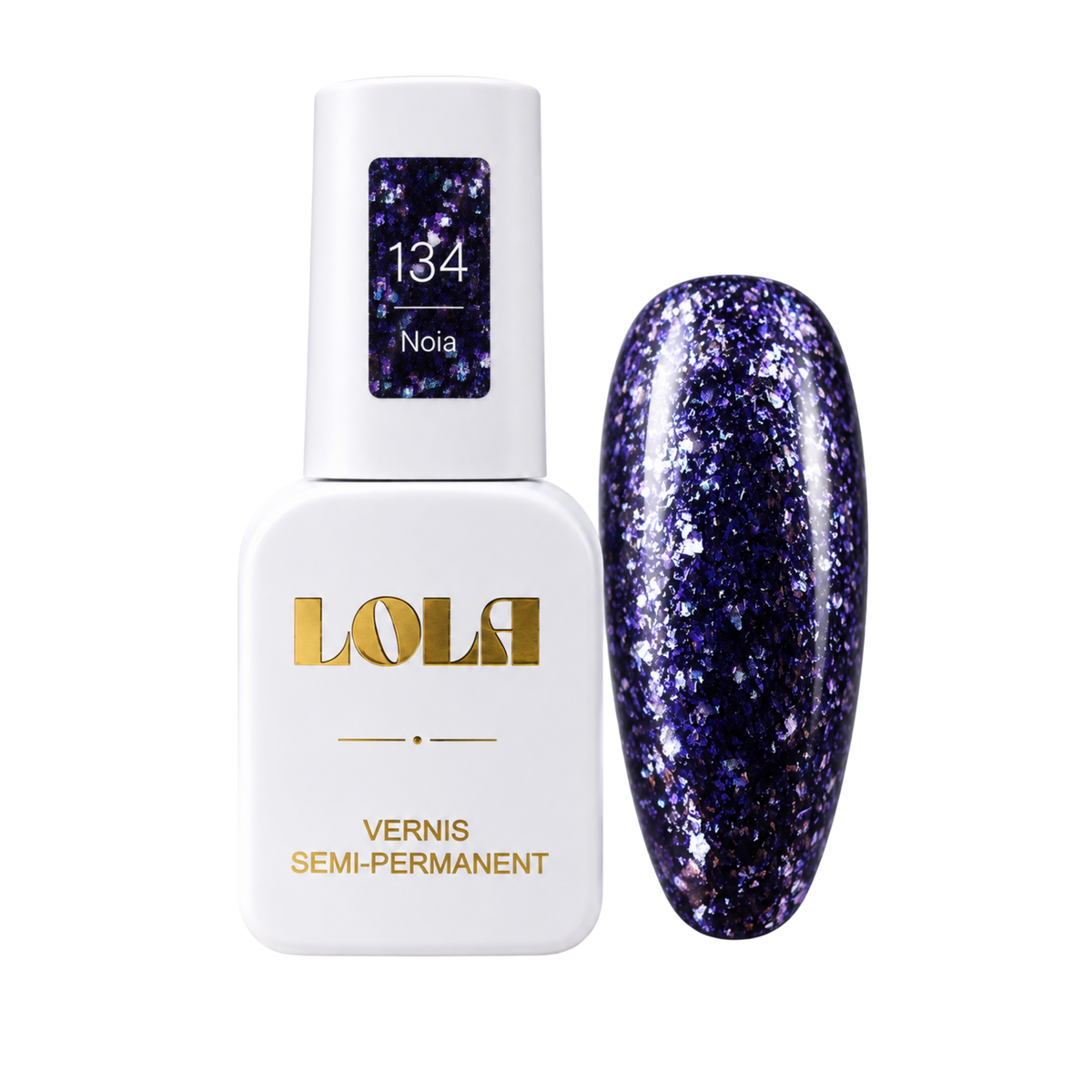 Vernis semi-permanent pailleté LOLA – 134 Nola