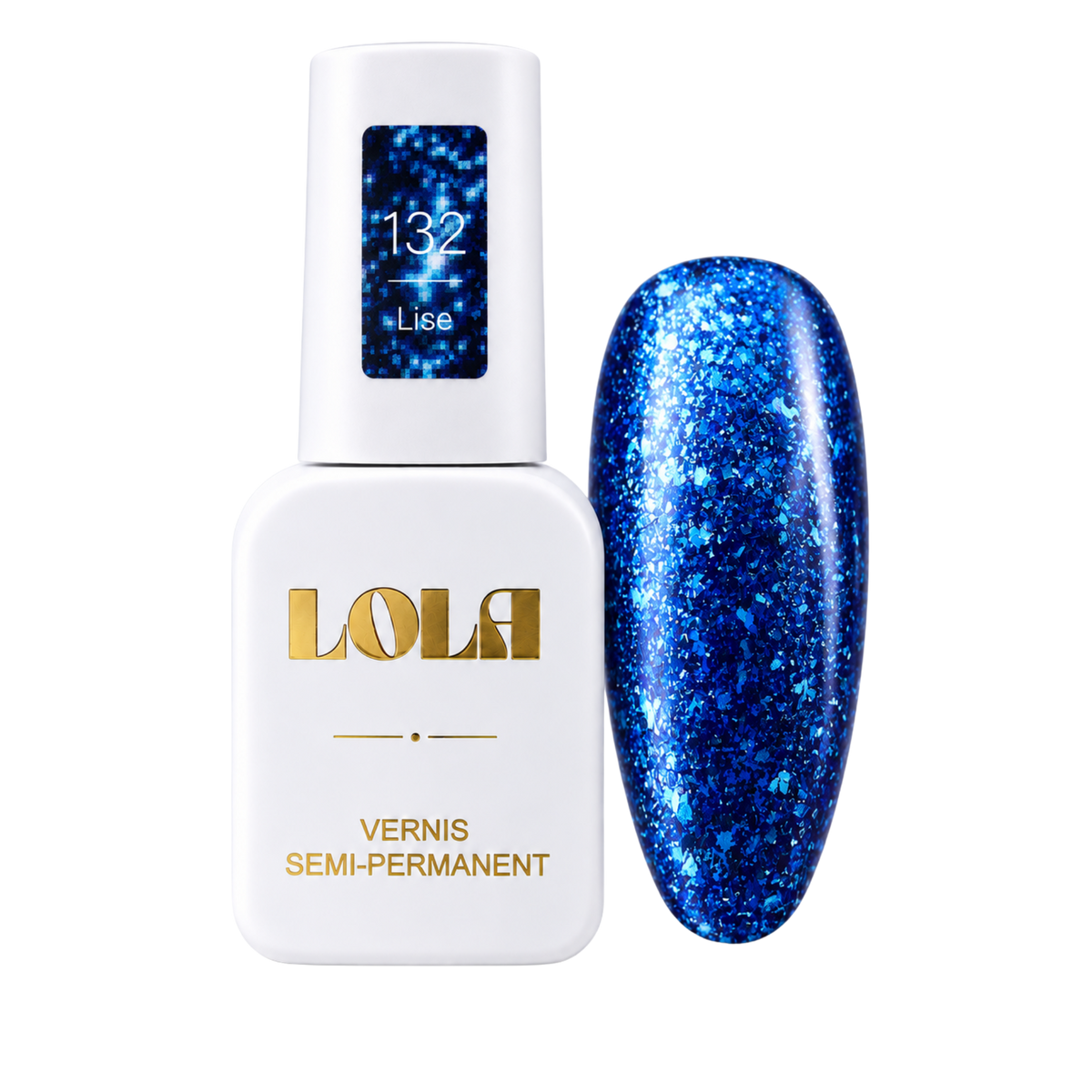 Vernis semi-permanent pailleté LOLA – 132 Lise