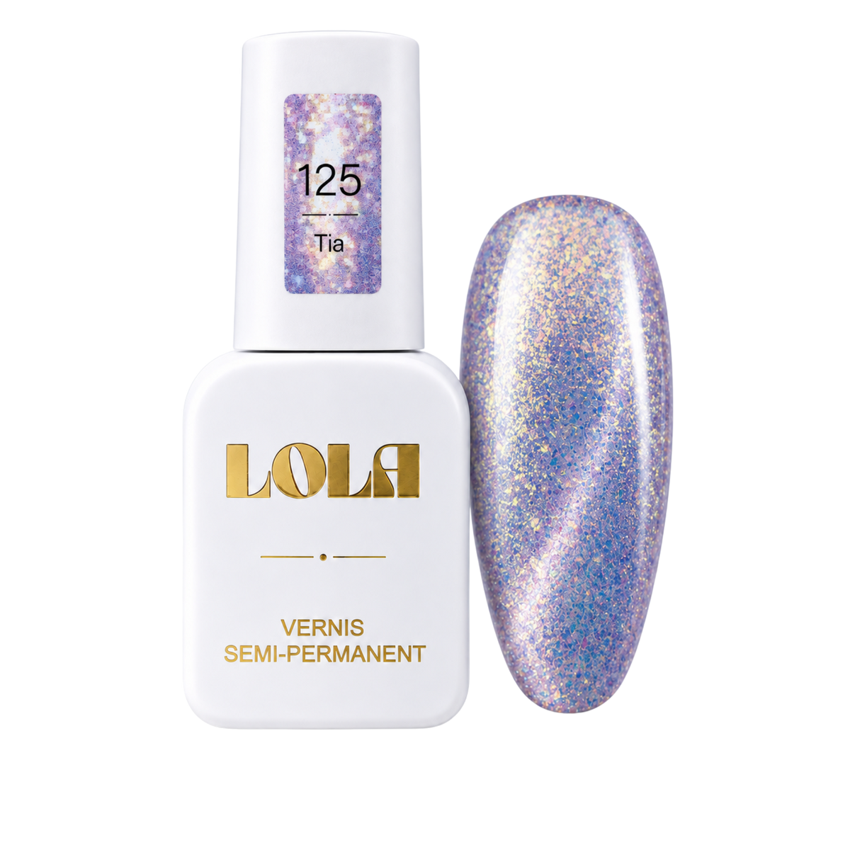 Vernis semi-permanent pailleté LOLA – 125 Tia