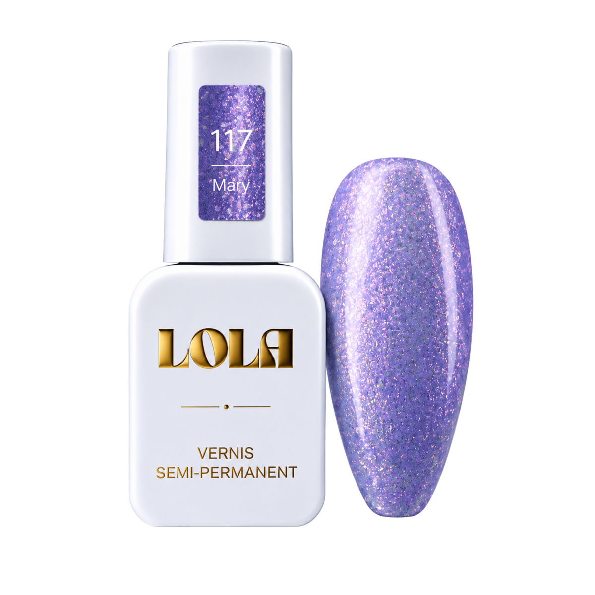 Vernis semi-permanent pailleté LOLA – 117 Mary