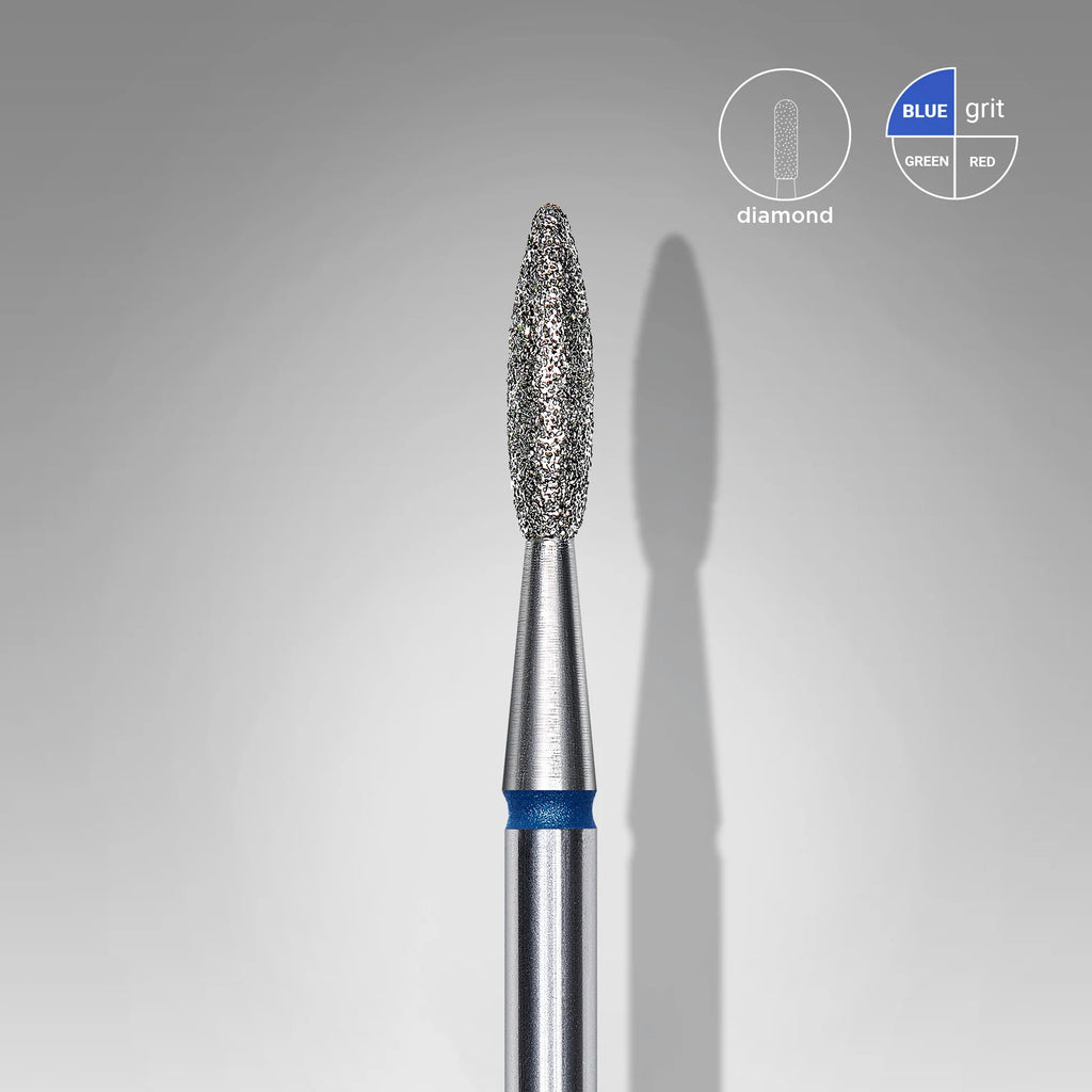 Fraise diamantée « Flamme » bleue, diamètre 2,1 mm, partie active 8 mm - STALEKS EXPERT