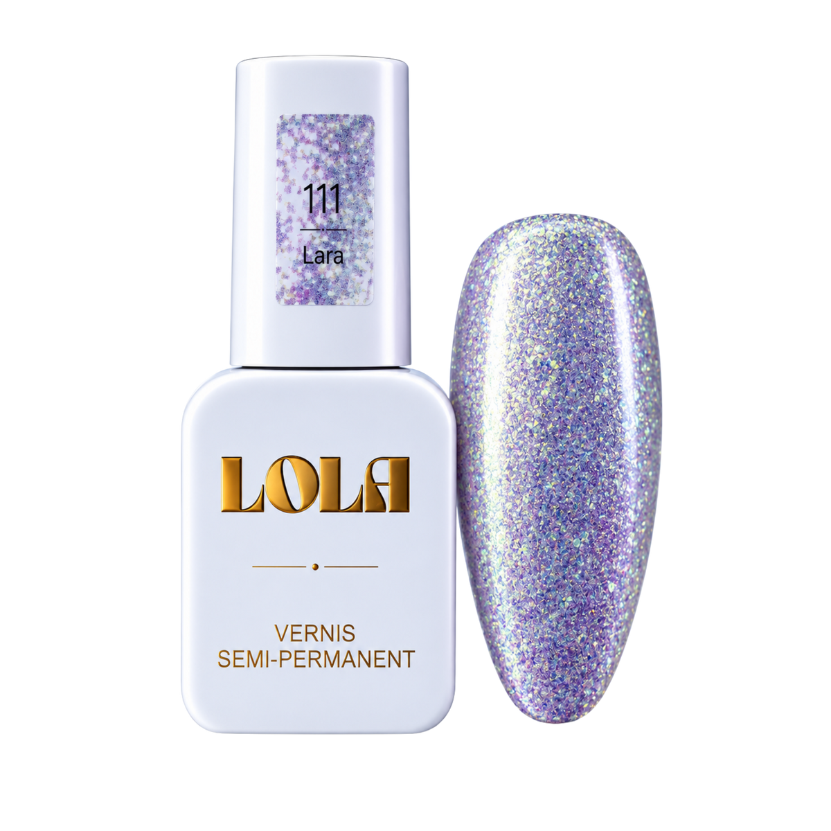 Vernis semi-permanent pailleté LOLA – 111 Lara