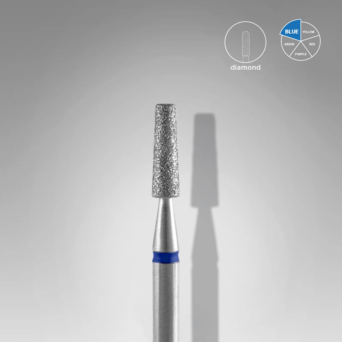 Fraise diamantée « cône tronqué » bleue, diamètre 2,5 mm, partie active 8 mm