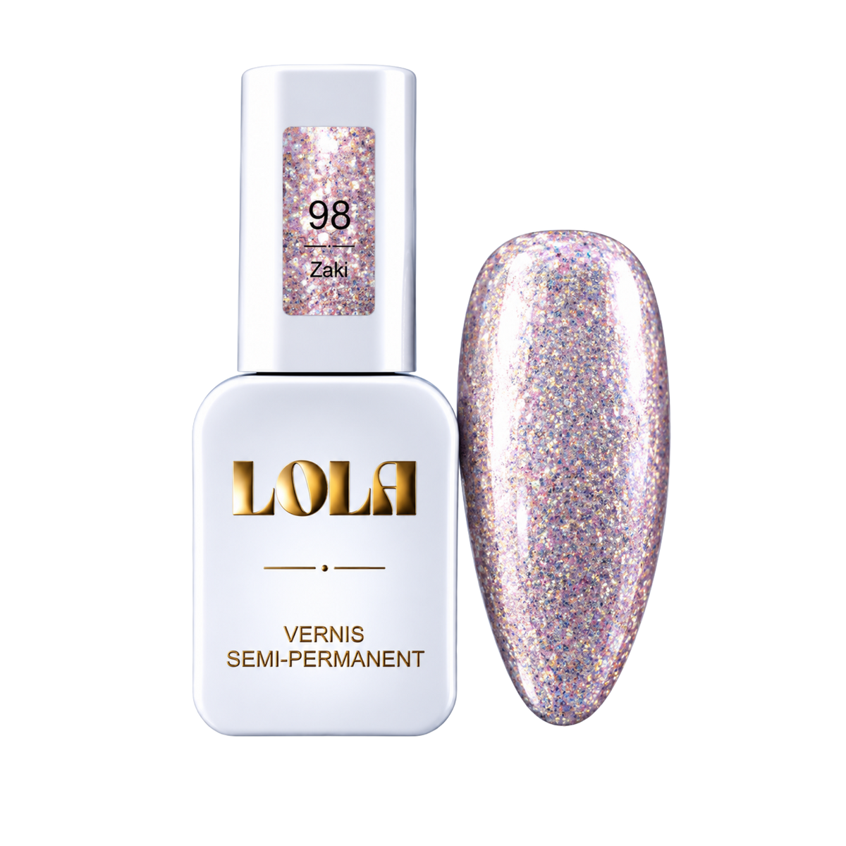 Vernis semi-permanent pailleté LOLA – 98 Zaki