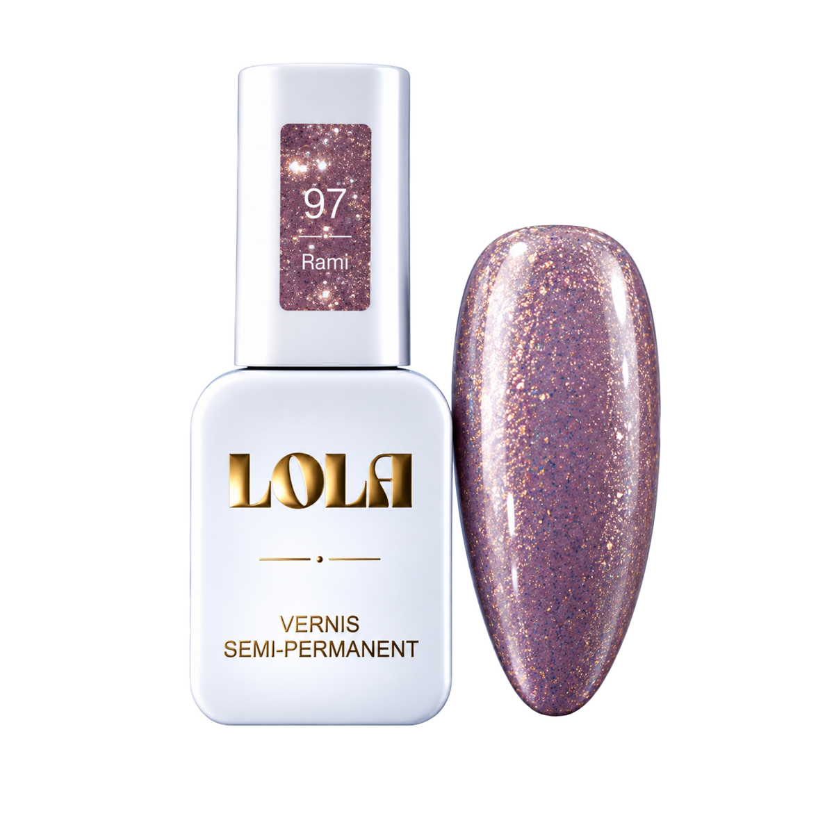 Vernis semi-permanent pailleté LOLA – 97 Rami