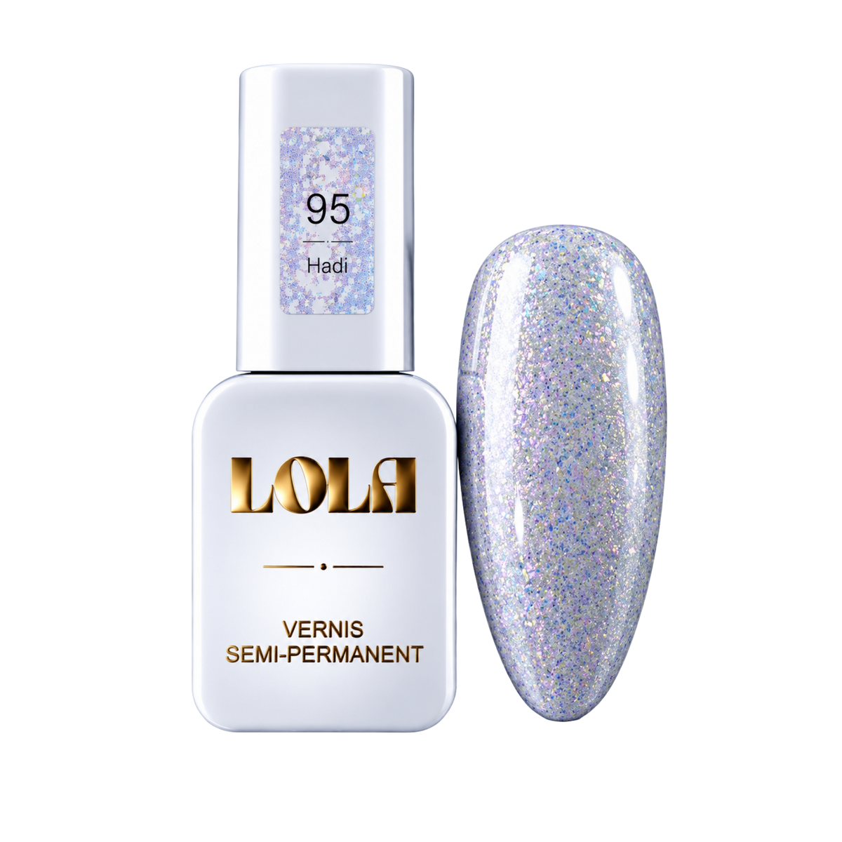 Vernis semi-permanent pailleté LOLA – 95 Hadi