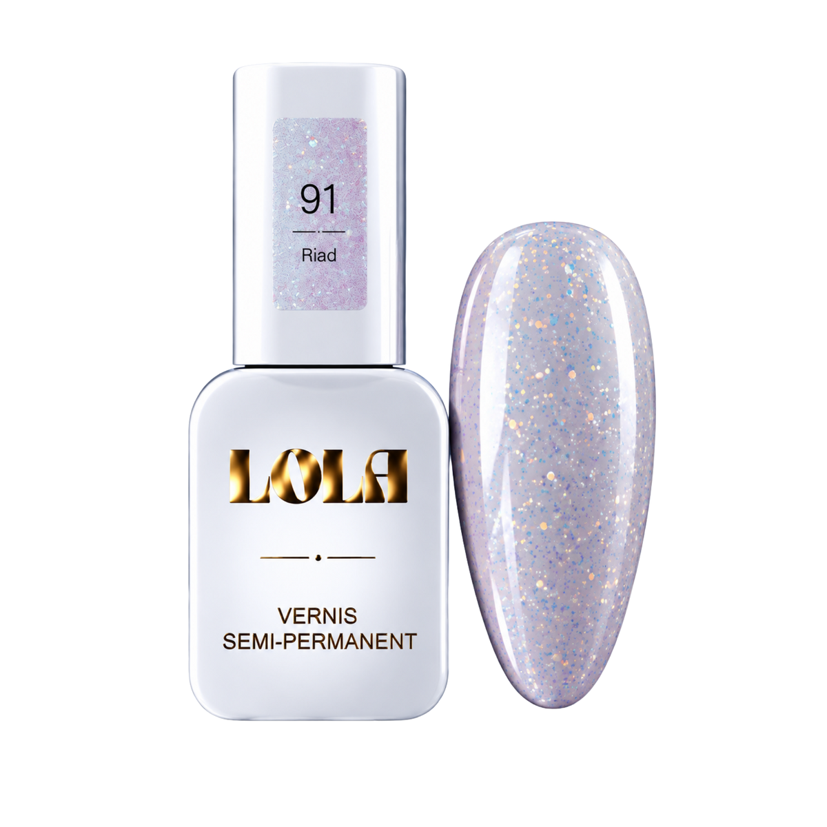 Vernis semi-permanent pailleté LOLA – 91 Riad