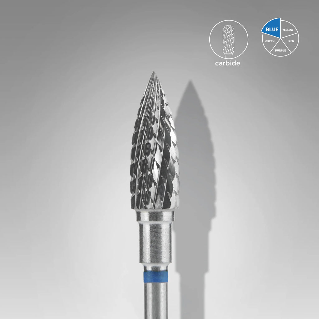 Fraise carbure « Flamme » bleue, diamètre 5 mm, partie active 13,5 mm - STALEKS