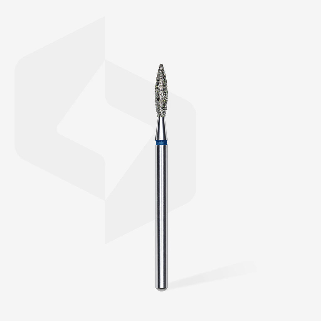 Fraise diamantée « Flamme » bleue, diamètre 2,3 mm, partie active 10 mm