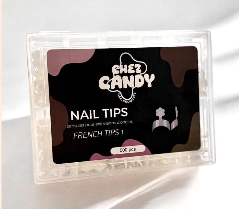 Nail Tips - French Tips 1 Naturel 500pcs -CHEZ CANDY