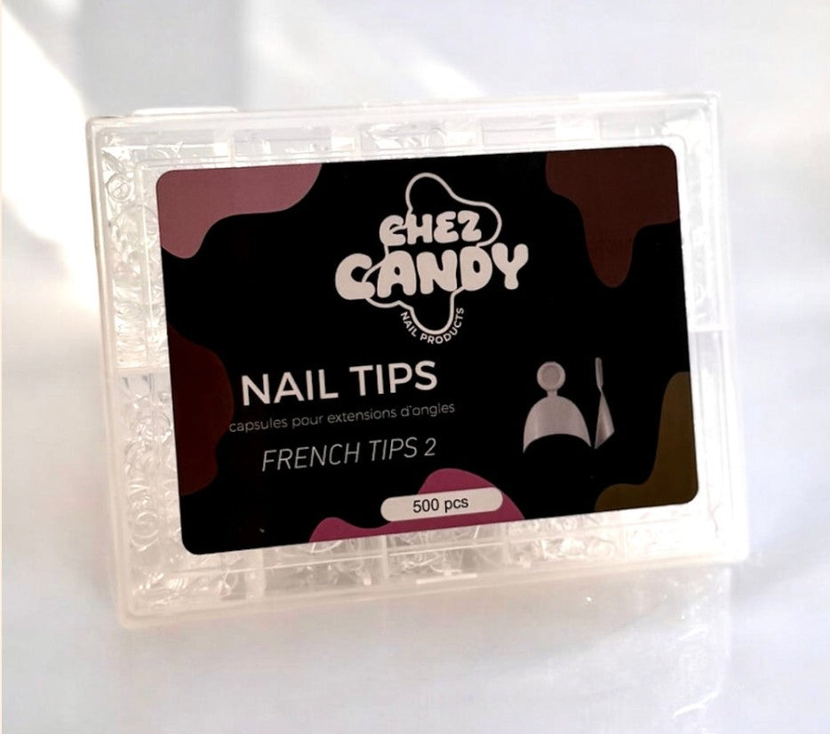 Nail Tips - French Tips 2 Naturel 500pcs - CHEZ CANDY