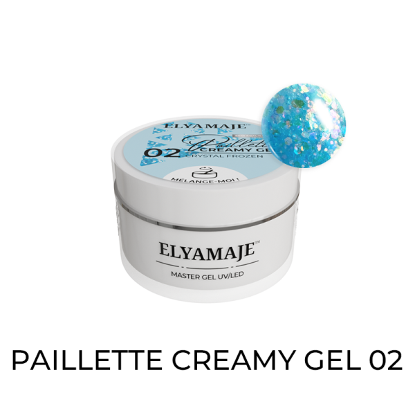02 Crystal Frozen 20ml - Paillette Creamy Gel ELYAMAJE