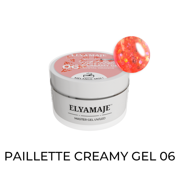 06 Crystal Orange 20ml - Paillette Creamy Gel ELYAMAJE