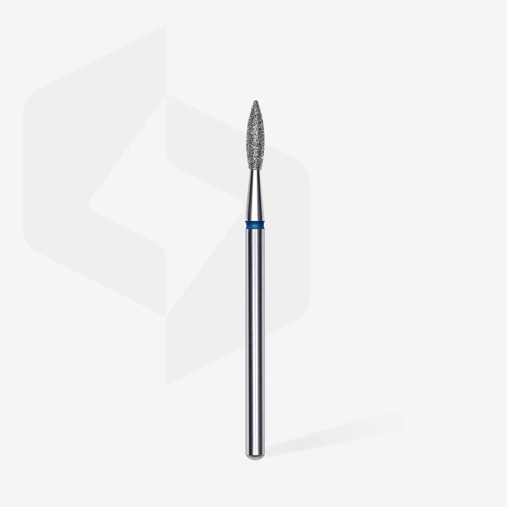 Fraise diamantée « Flamme pointue » bleue, diamètre 2,1 mm, partie active 8 mm