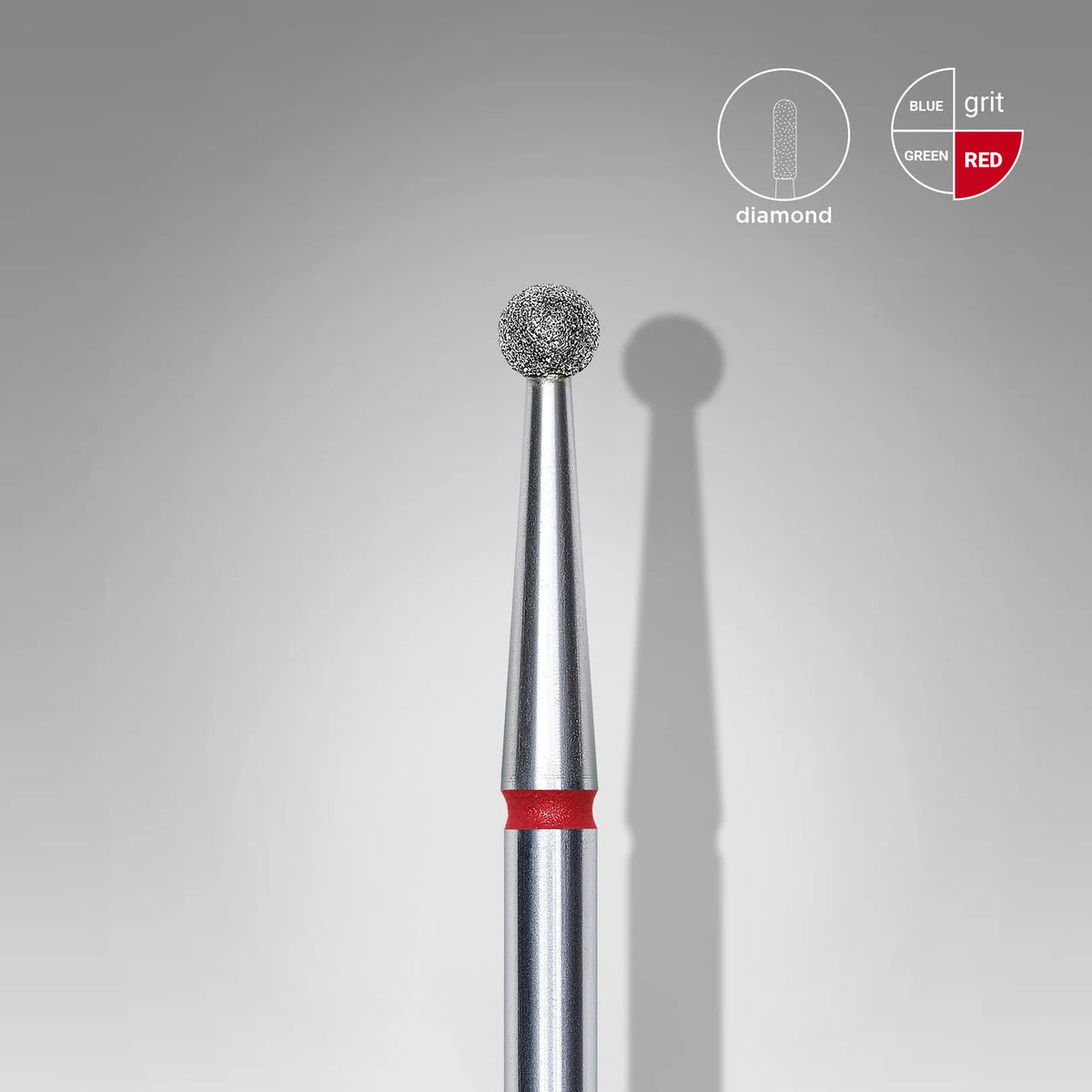 Fraise diamantée « Boule » rouge, diamètre 2,5 mm