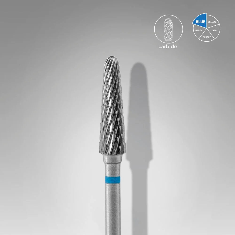 Fraise en carbure «cône tronqué» bleue, diamètre 4 mm, partie active 13 mm